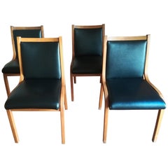 Architetti Associati Set of Four Bentwood Black 'Cavour' Dining Chairs, 1960s