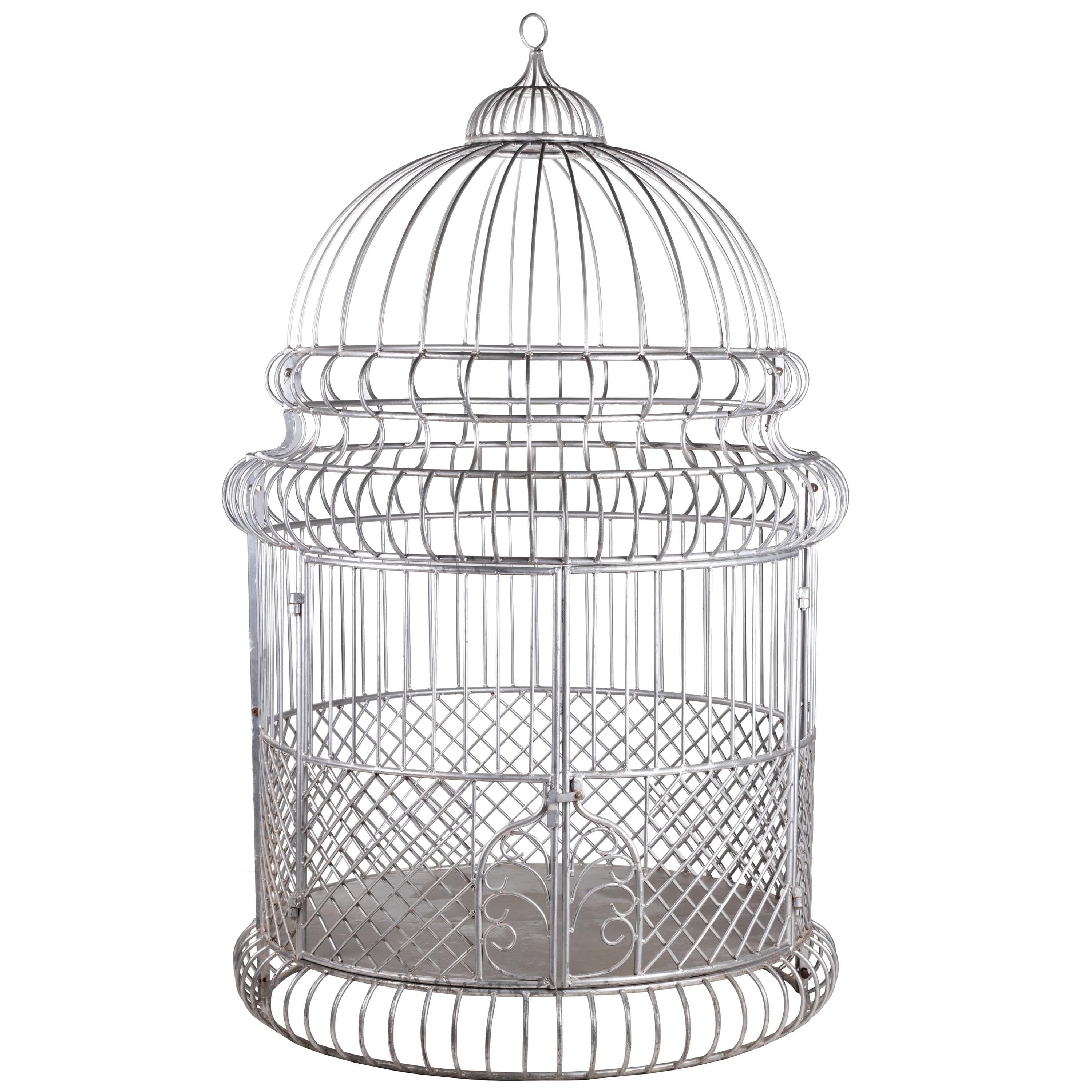 Large French Style Iron Bird Cage at 1stDibs | round bird cage large ...
