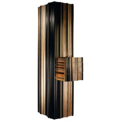 Contemporary Dark and Silver Wood Moldings Armoire by Luis Pons