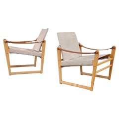 Pair of Swedish "Cikada" Safari Chairs by Bengt Ruda, 1960s