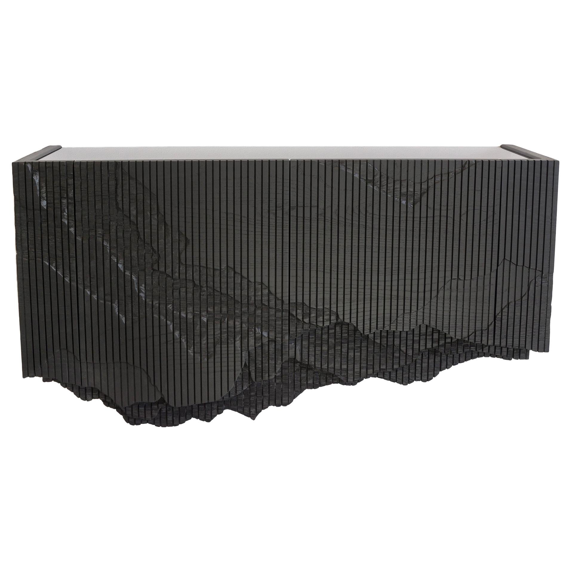Ledge Floating Console (40") in Black Ash by Simon Johns For Sale