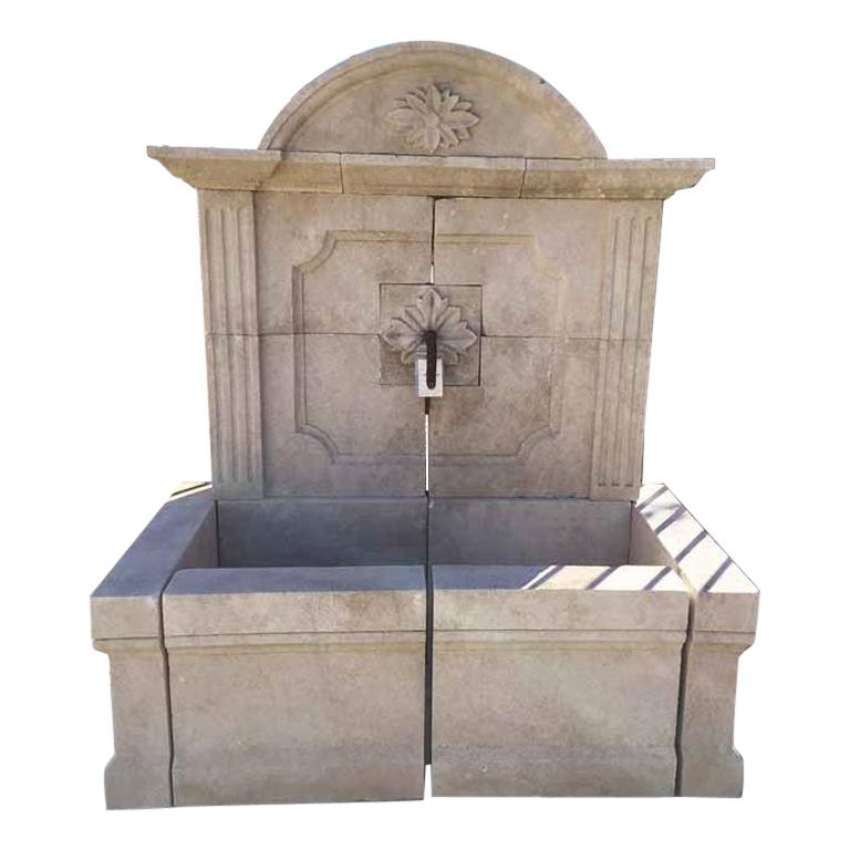 Contemporary French Limestone Wall Fountain