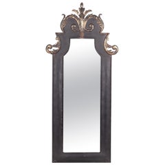 1980s French Wall Metallic Painted Mirror