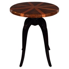 Art Deco Gueridon Table with Bookmatched Starburst Walnut and Carpathian Elm Top