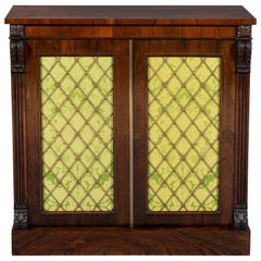 Regency Period 19th Century Rosewood Two-Door Side Cabinet