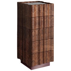 II Pezzo 2 Highboy in Solid Walnut Chest and Marble
