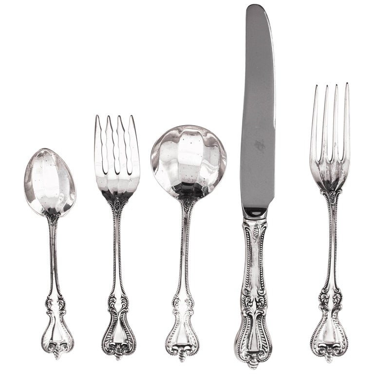 Sterling Flatware, Service for 12/5 Piece Setting For Sale