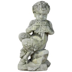 Large Cast Stone Garden Statue of Pan