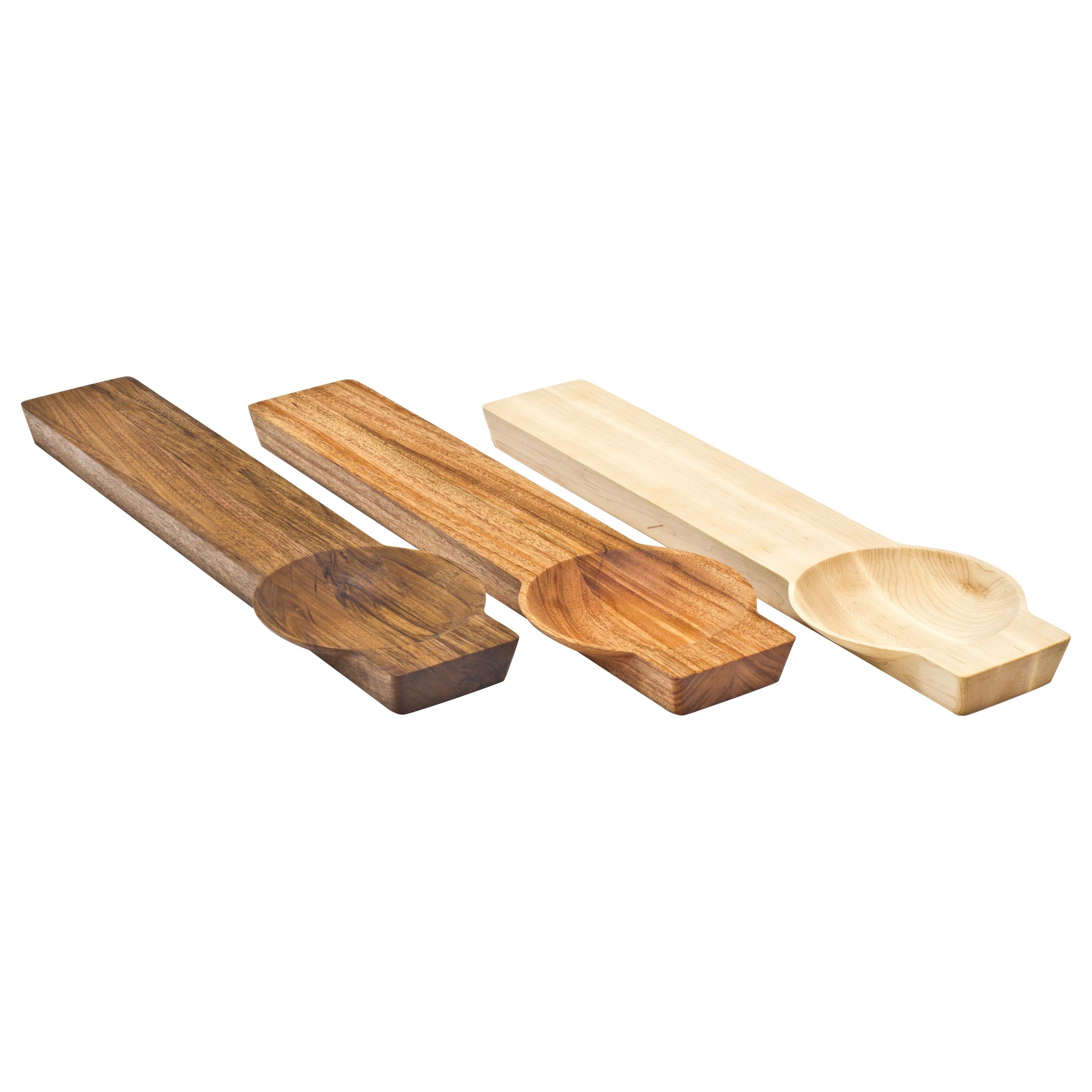 Contemporary Kafi 1 Cheese Board in Oiled Mahogany, Martin Leugers & Tricia Wright for Wooda For Sale