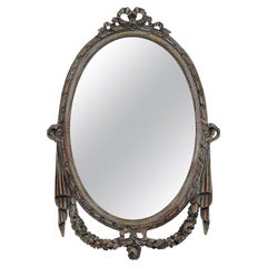 French Louis XVI Style Ornate Oval Mirror