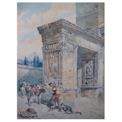 Italian Watercolor by Mariano De Franceschi