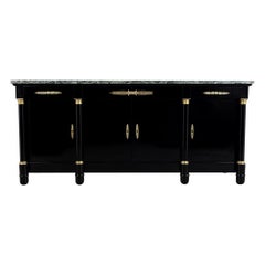French 1950s Janses Style Black Empire Style Credenza