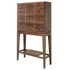 Tall Walnut or Oak Chest of Drawers Dresser Cabinet