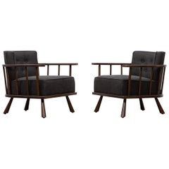 1950s Pair of T.H. Robsjohn-Gibbings Lounge Chairs 'C', New Upholstery