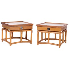 Pair of Midcentury Bamboo End Tables