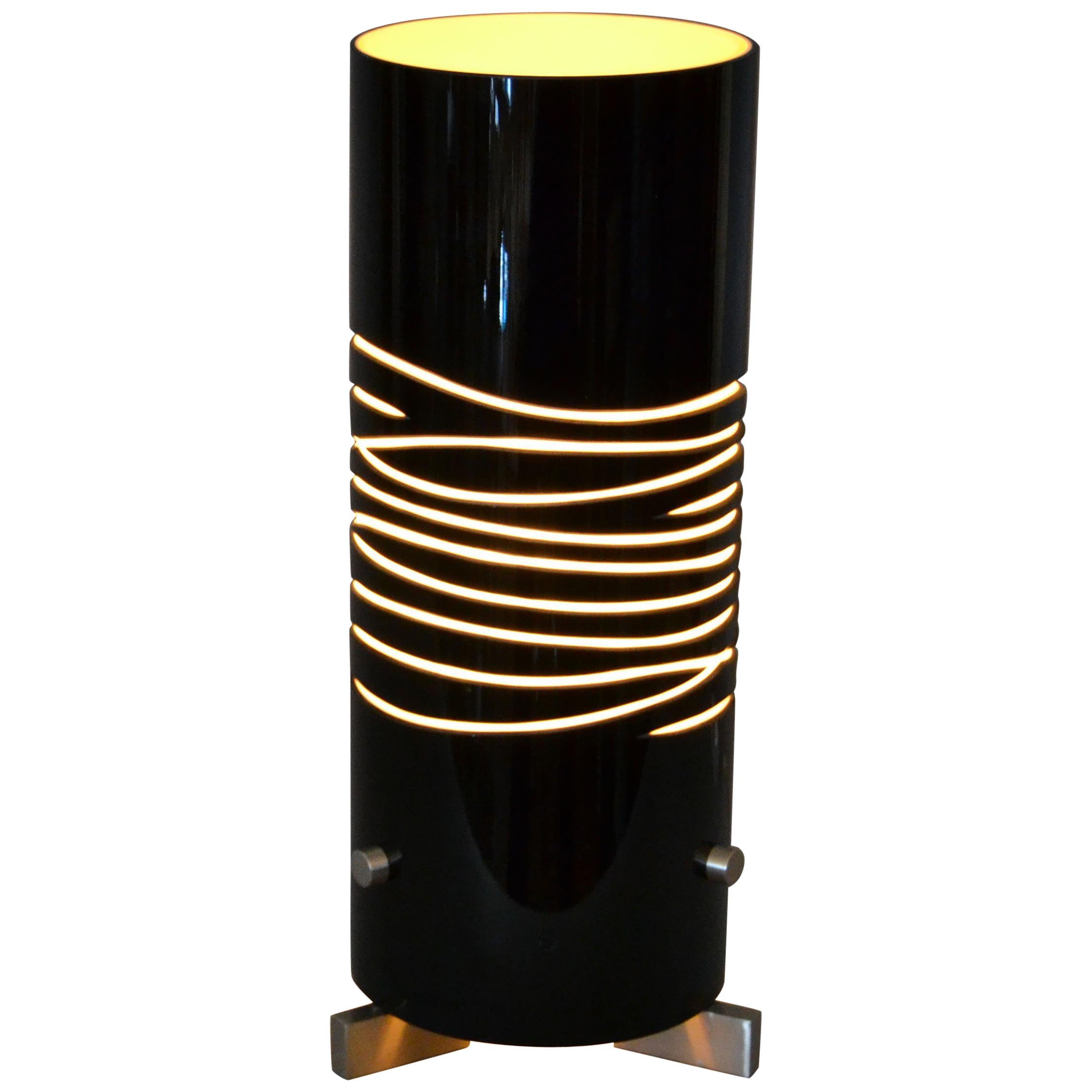 Modern Black and Sand Hand Blown Oggetti Luce Dune Due Table Lamp by Simona For Sale