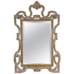 Midcentury Hollywood Regency Style Mirror Made in Italy by Le Barge