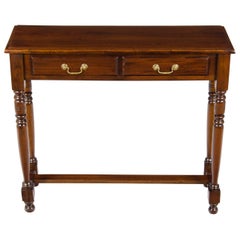 Retro Mahogany Narrow Tall Sofa Console Table with Drawers