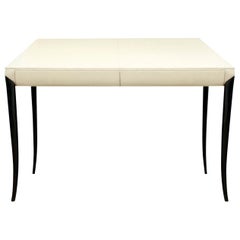 Stylish Italian Writing Desk in Lacquered Parchment, 1930s