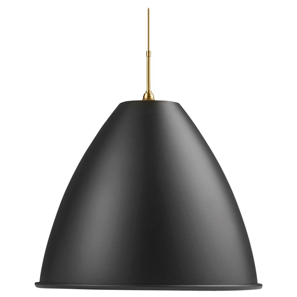 BL 9 Pendant, Brass Base, Extra Large, Black For Sale