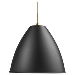 BL 9 Pendant, Brass Base, Extra Large, Black