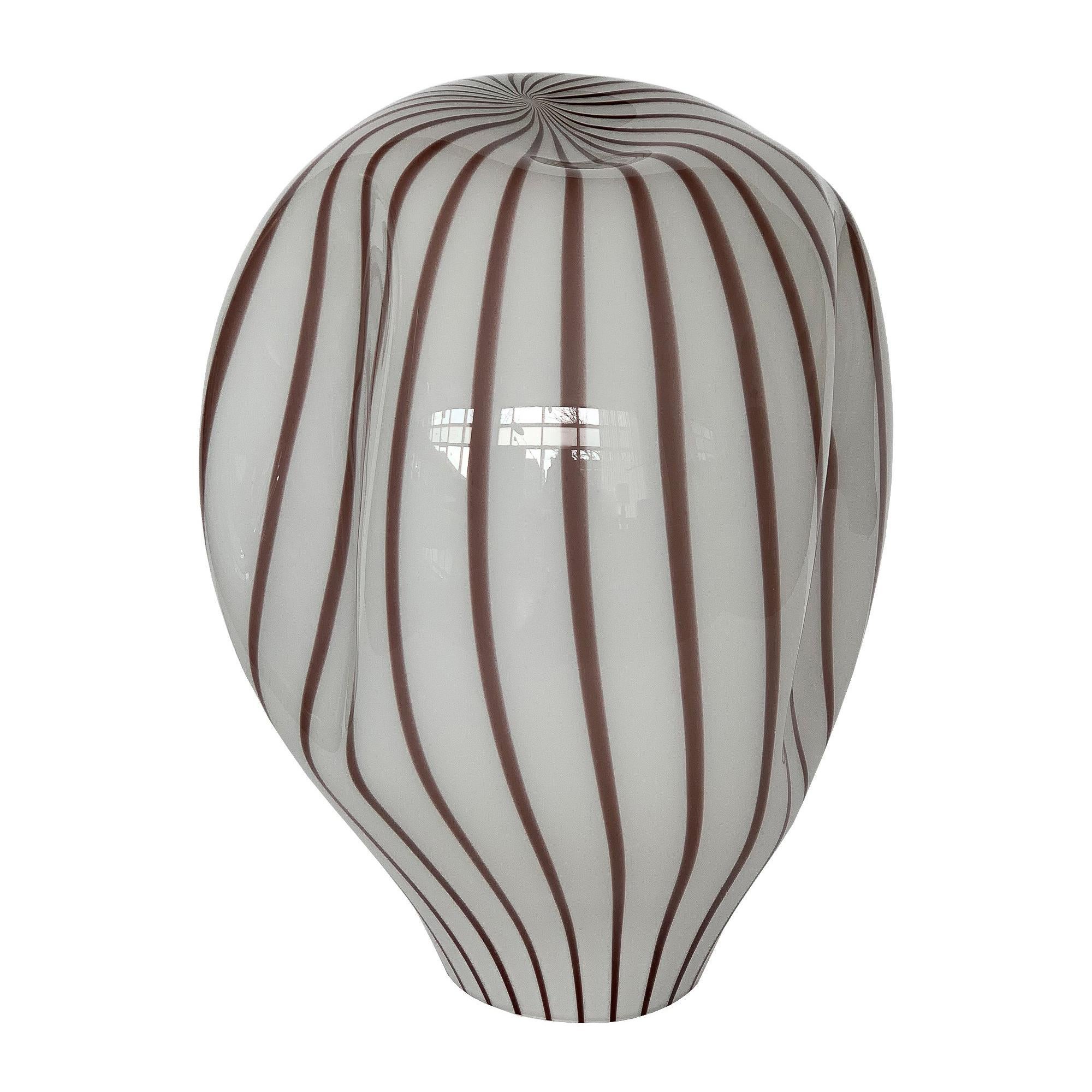 Lino Tagliapietra Murano Glass Striped Balloon Table Lamp for Effetre
