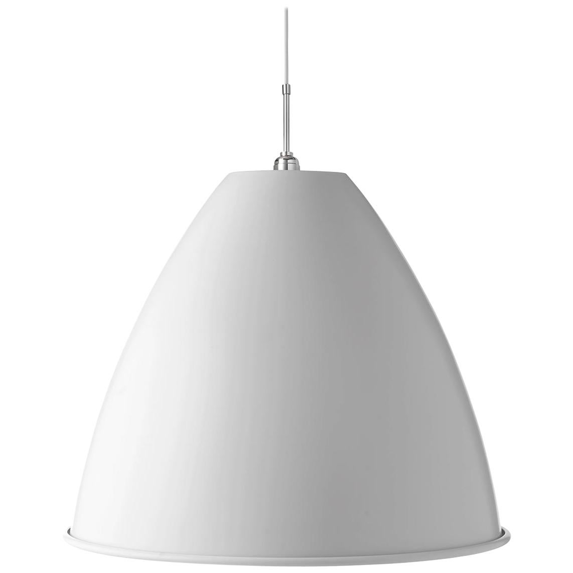 BL 9 Pendant - Chrome Base, Extra Large, White For Sale