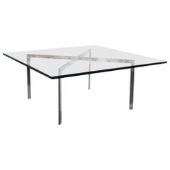 Mies Van Der Rohe for Knoll Glass and Chrome Coffee Table