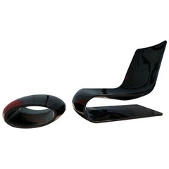 Porro Nouvelle Vague Lounge Chair and Ottoman by Christophe Pillet Made in Italy