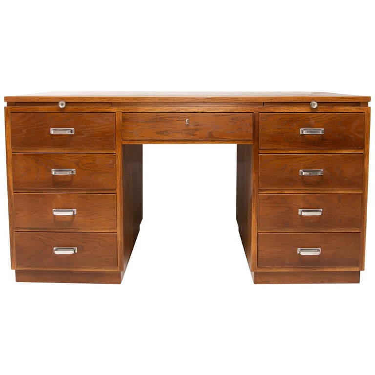 Vintage Functionalist Oak Writing Desk 1930s For Sale At 1stdibs
