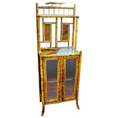 Retro English "Anglo-Japan" Victorian Hand Painted Two-Door Cabinet or Etagere