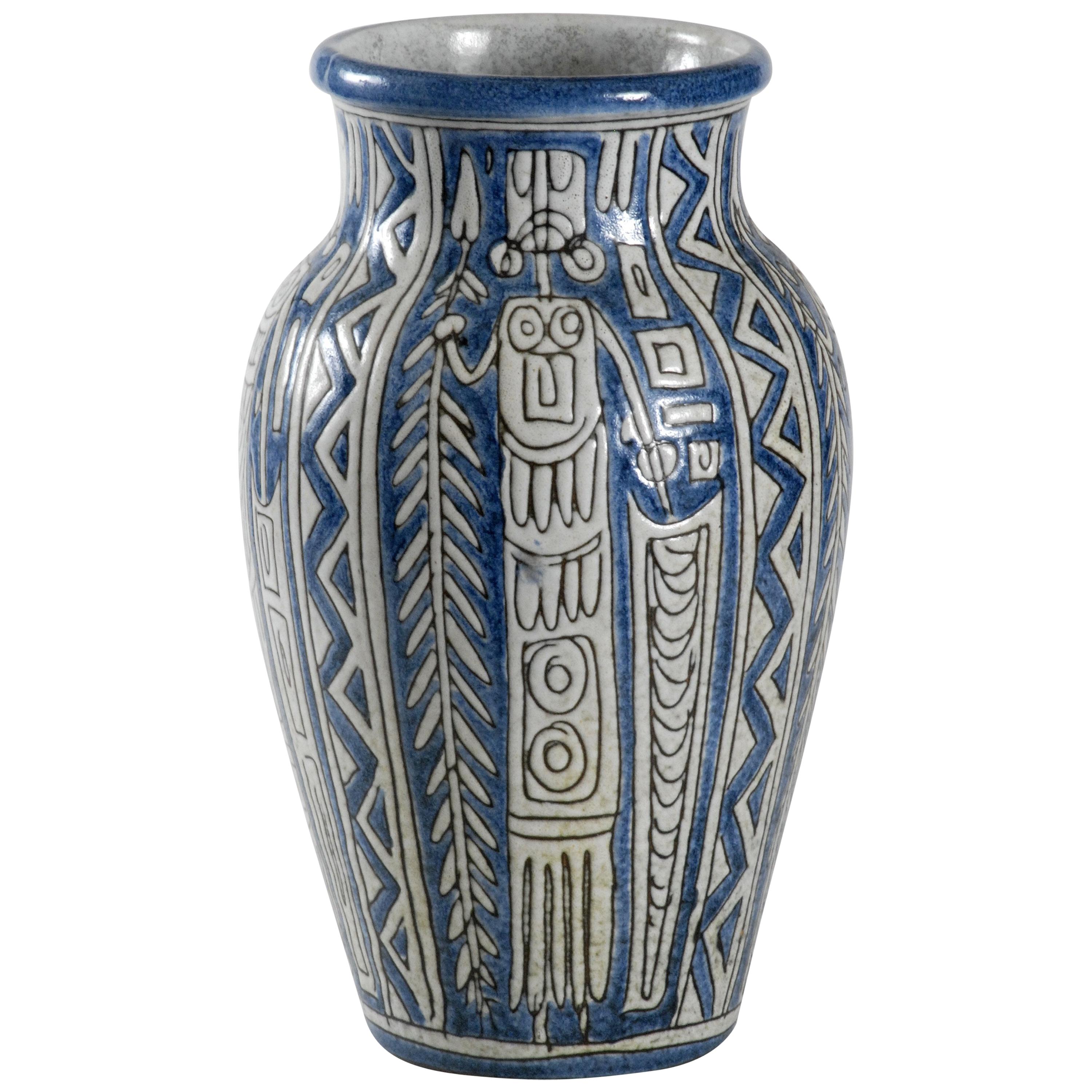 Fratelli Fanciullacci Italy Tribal Vase, circa 1968 For Sale