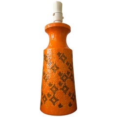 Mid-Century Modern Orange Bitossi Ceramic Lamp
