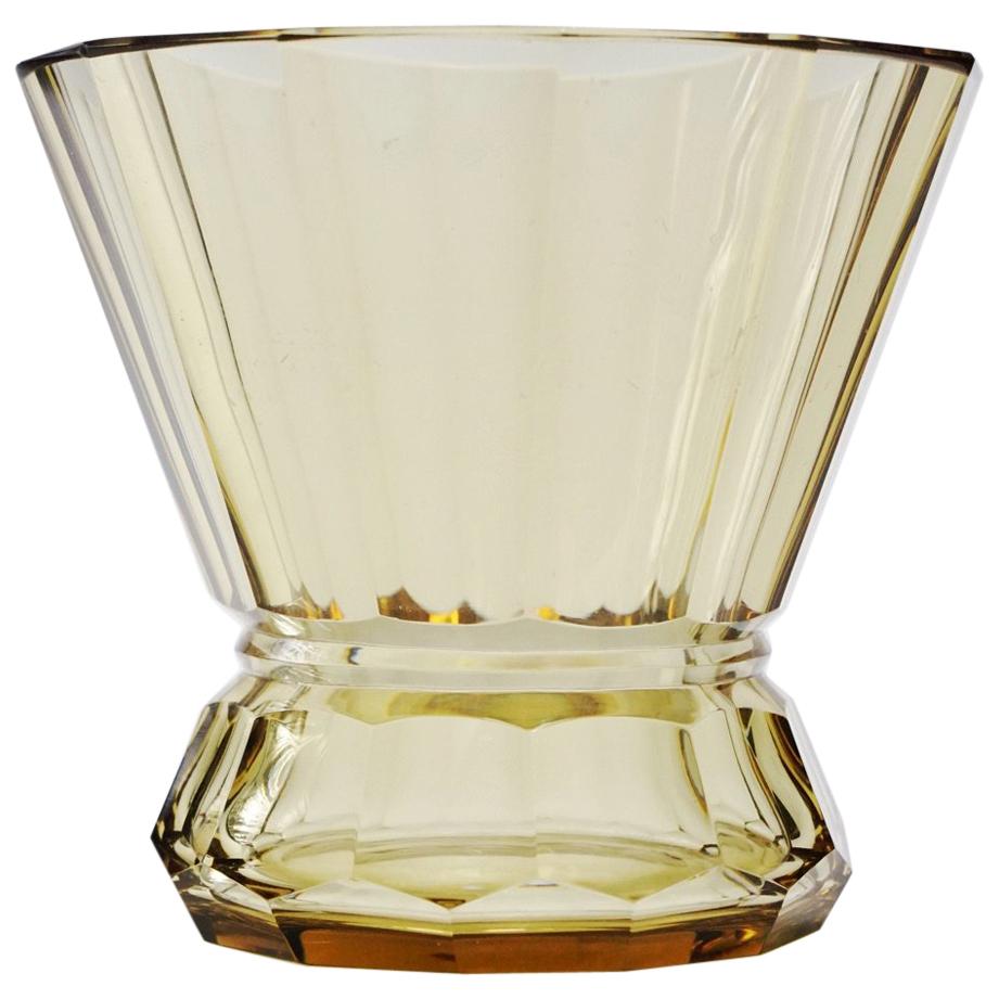 Art Deco Val Saint Lambert "Arcadie" Topaze Crystal Vase For Sale