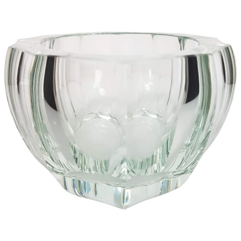Moser Crystal Purity Clear Glass Bowl, Early 20th Century For Sale at