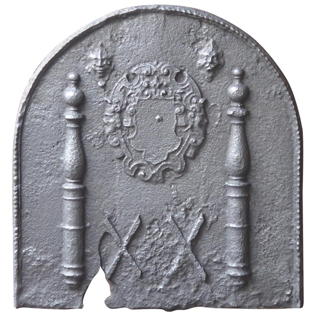 Französisches Louis XIII-Wappen" aus dem 17. Jahrhundert Feuerrückwand / Aufkantung im Angebot