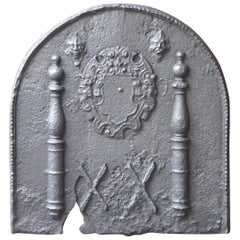 Plaque de cheminée / dosseret "armoiries" Louis XIII du 17e siècle