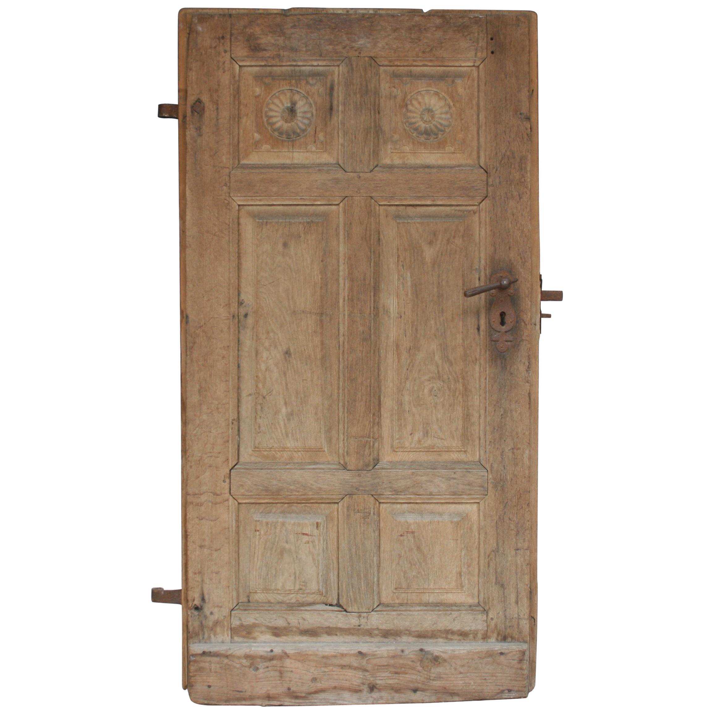 Antique German Door Made of Oak and Fir Wood