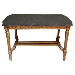 19th Century French Louis XVI Style Coffee Table with Marble Top