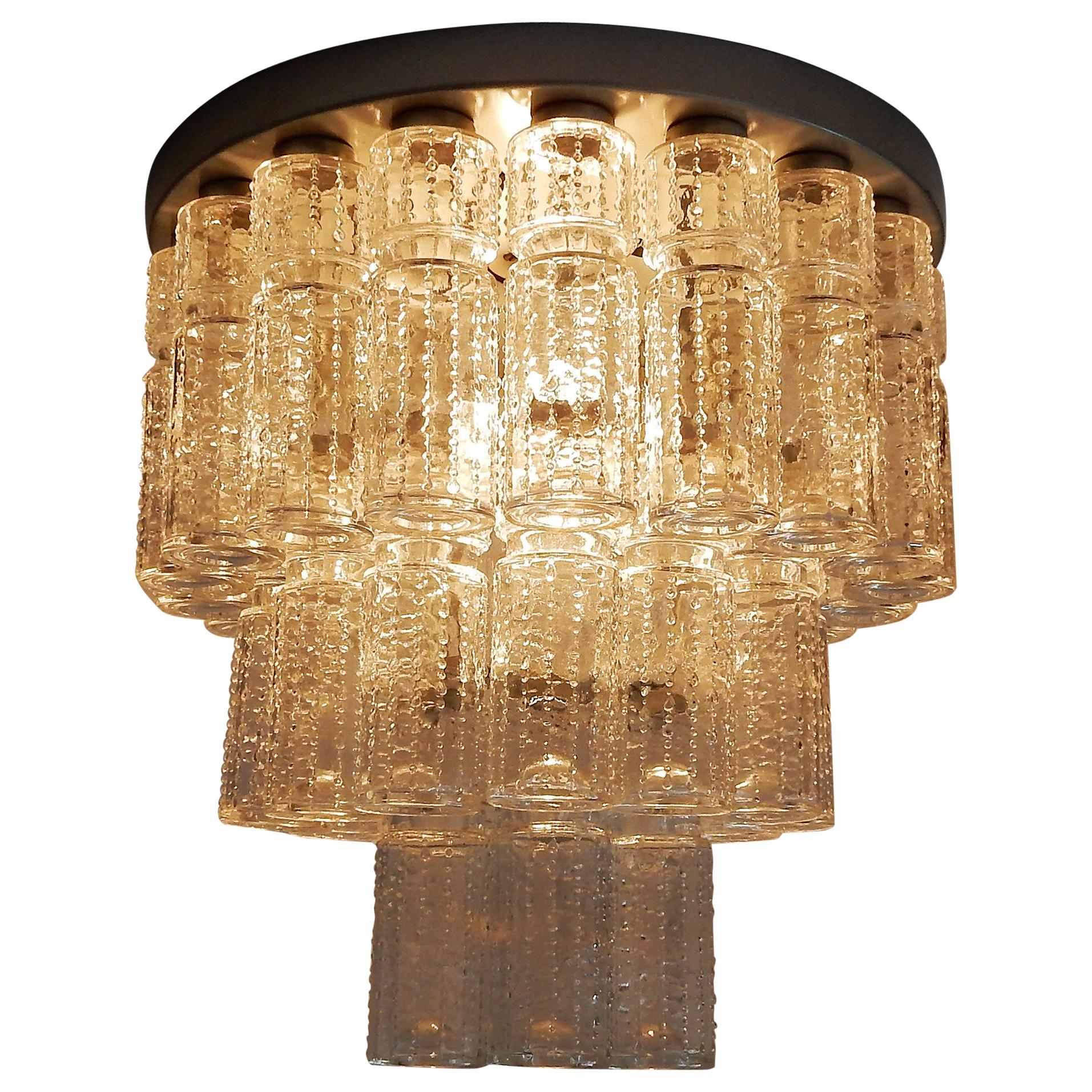 'Lichtval' or 'Lightfall' Glass Flush Mount by RAAK, 1970s, 2 available