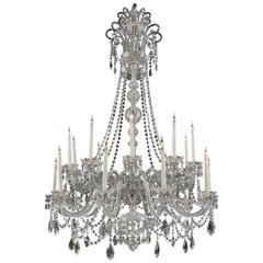 Large George III Style Cut-Glass Twenty-Light Chandelier, circa 1910