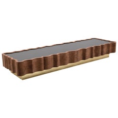 II Pezzo 2 Coffee Table in Walnut Wood and Marble Top