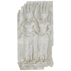 Plaster Cast Panel of a Cambodian Angkor Wat Temple Carving