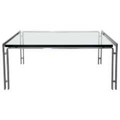 Glass Top and Chrome Coffee Table 