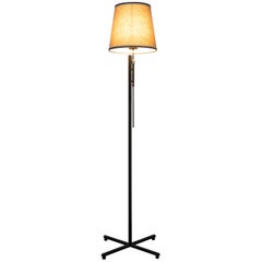 French Metal Floor Lamp, Adjustable Shade by Roger Fatus for Disderot, 1960s