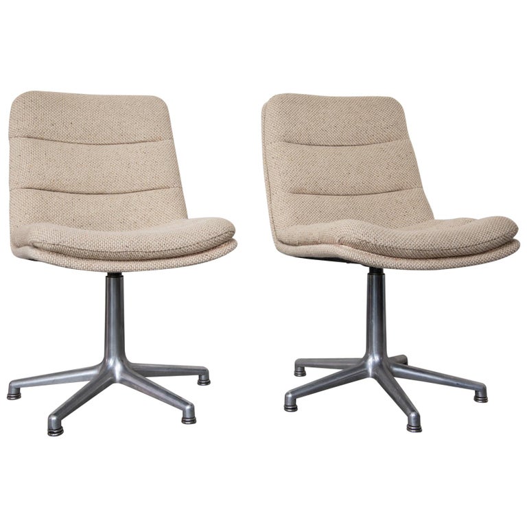 Set Of Two Swivel Desk Chairs Designed Geoffry Harcourt For Artifort