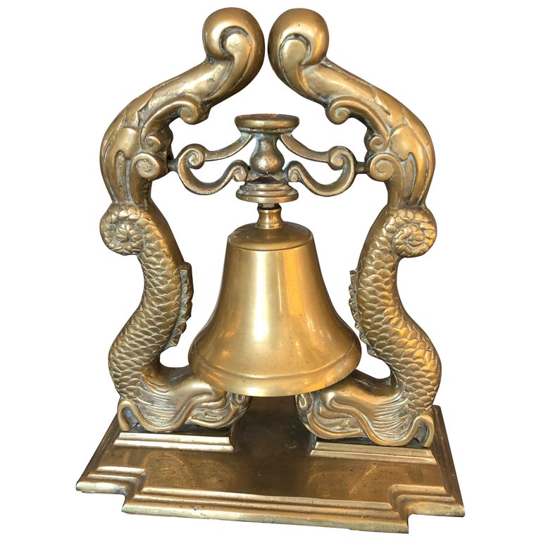Big Brass Nautical Bell on Stand at 1stDibs