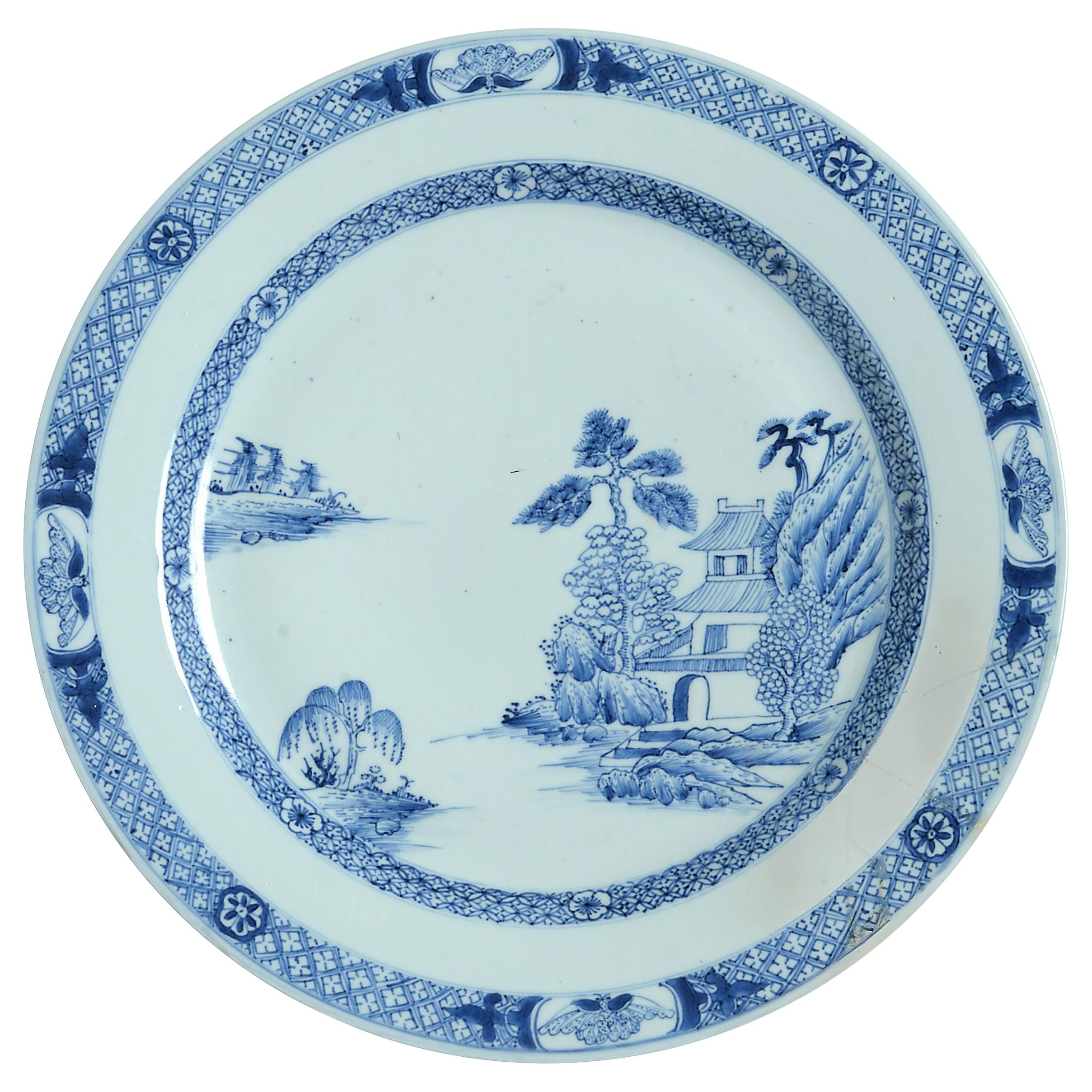 18th Century Qianlong Period Blue and White Porcelain Charger