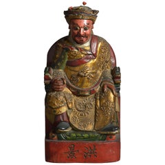 19th Century Carved Gilded Deity