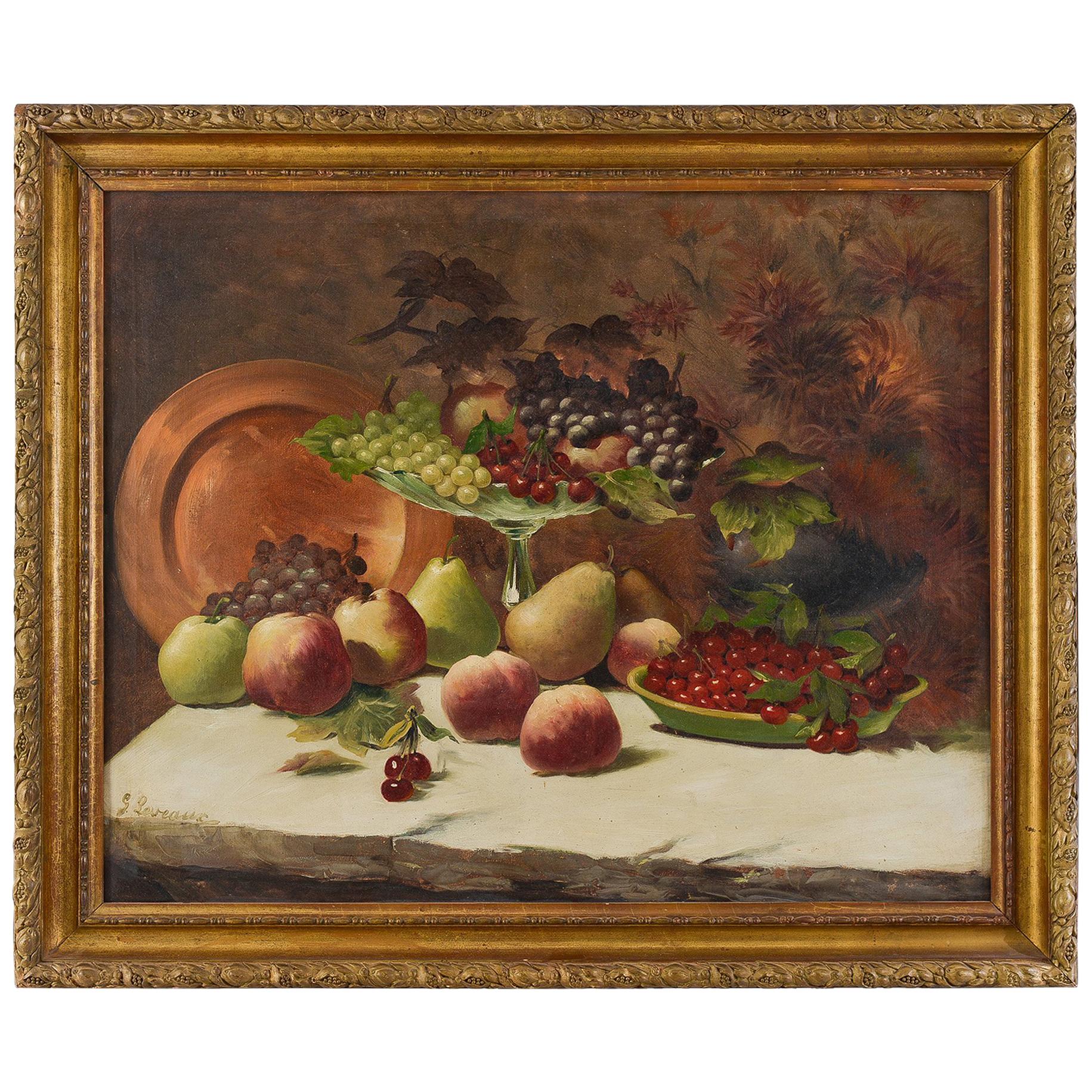 Still Life with Fruits and Copper Plate For Sale